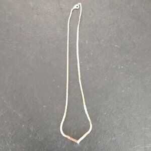 Gold Plated V Chain with Red and Clear CZ Rhinestones